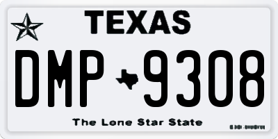 TX license plate DMP9308