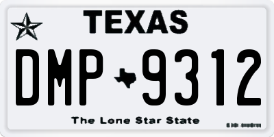 TX license plate DMP9312
