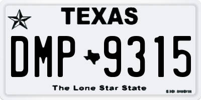 TX license plate DMP9315