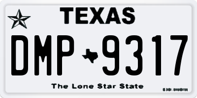 TX license plate DMP9317