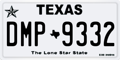 TX license plate DMP9332