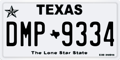 TX license plate DMP9334