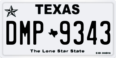 TX license plate DMP9343
