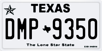 TX license plate DMP9350