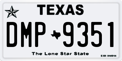 TX license plate DMP9351