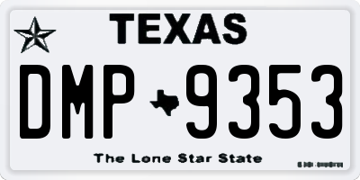 TX license plate DMP9353