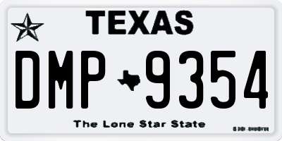 TX license plate DMP9354