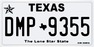 TX license plate DMP9355