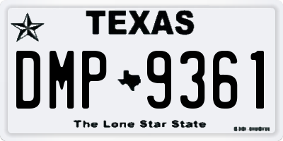 TX license plate DMP9361
