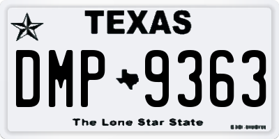 TX license plate DMP9363