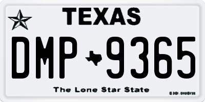 TX license plate DMP9365