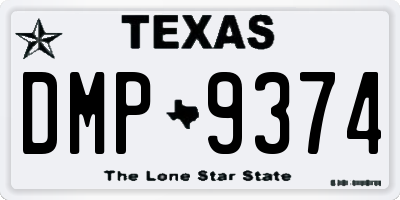 TX license plate DMP9374