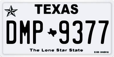 TX license plate DMP9377