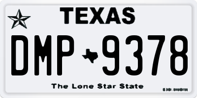 TX license plate DMP9378