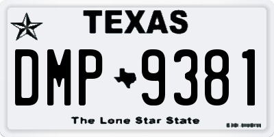 TX license plate DMP9381