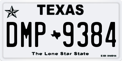 TX license plate DMP9384