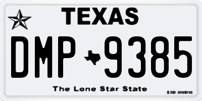 TX license plate DMP9385
