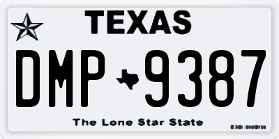 TX license plate DMP9387