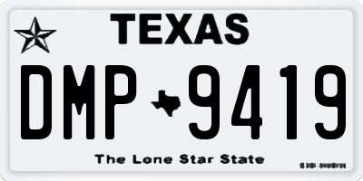 TX license plate DMP9419
