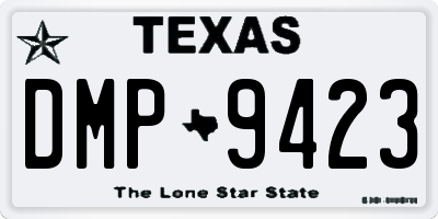 TX license plate DMP9423