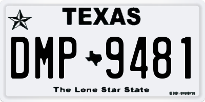 TX license plate DMP9481