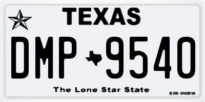 TX license plate DMP9540