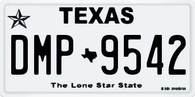 TX license plate DMP9542