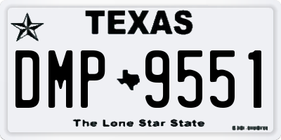 TX license plate DMP9551