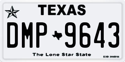 TX license plate DMP9643