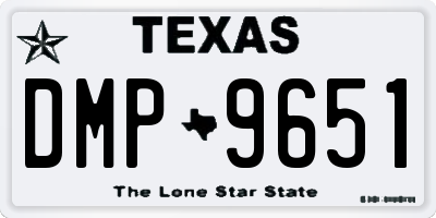 TX license plate DMP9651