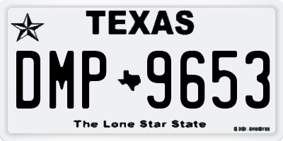 TX license plate DMP9653