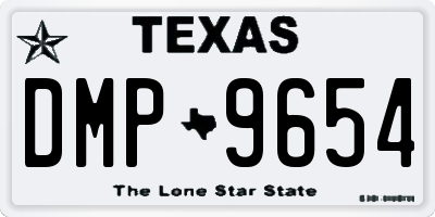 TX license plate DMP9654