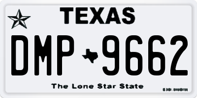 TX license plate DMP9662