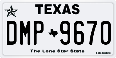 TX license plate DMP9670