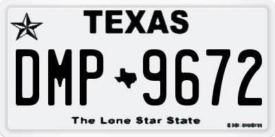TX license plate DMP9672