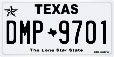 TX license plate DMP9701
