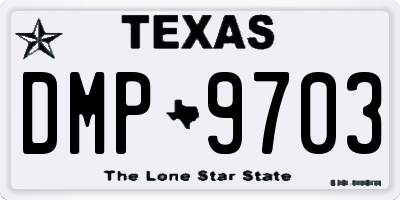 TX license plate DMP9703