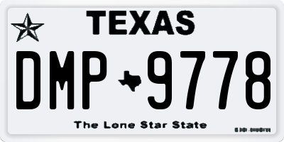 TX license plate DMP9778