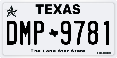 TX license plate DMP9781