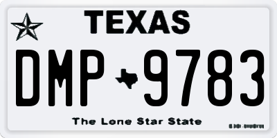 TX license plate DMP9783