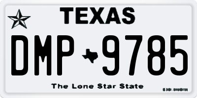 TX license plate DMP9785