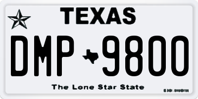 TX license plate DMP9800