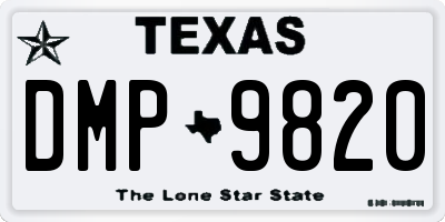 TX license plate DMP9820