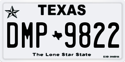 TX license plate DMP9822
