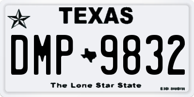 TX license plate DMP9832
