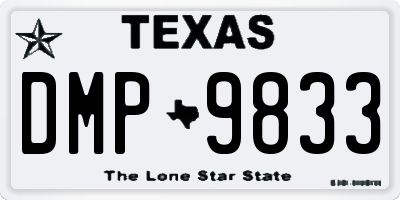 TX license plate DMP9833