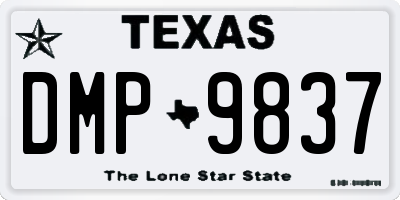 TX license plate DMP9837