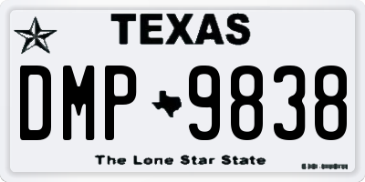 TX license plate DMP9838