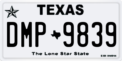 TX license plate DMP9839