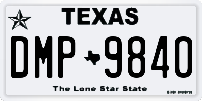 TX license plate DMP9840
